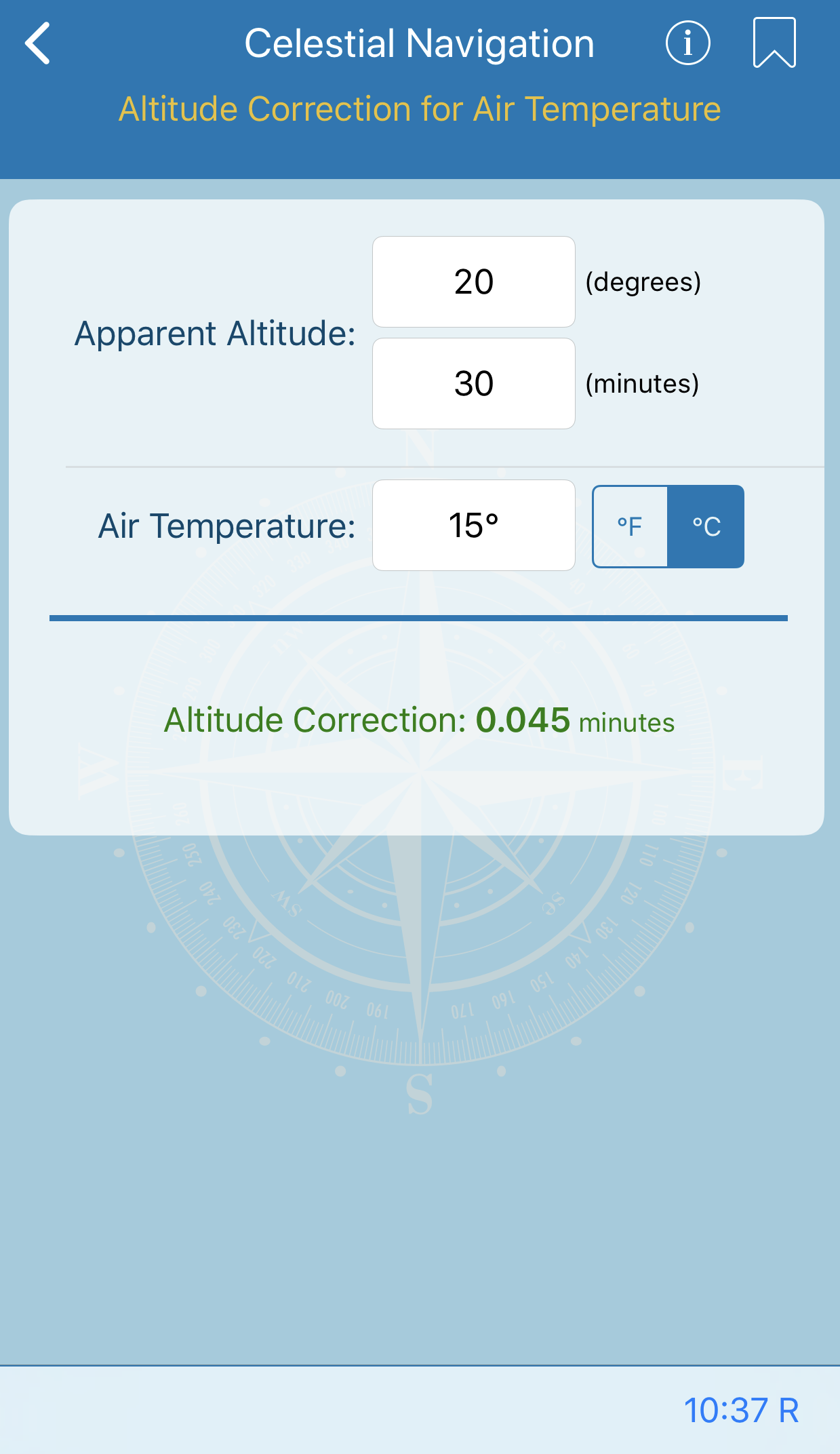 Altitude Correction for Air Temperature