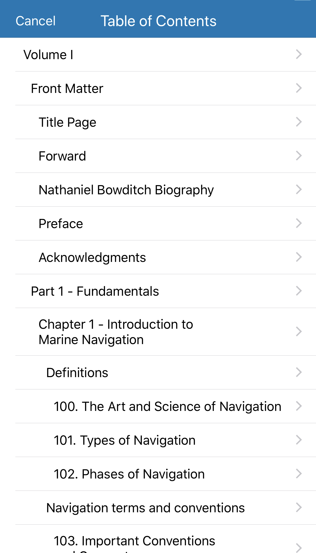 American Practical Navigator Table Of Contents